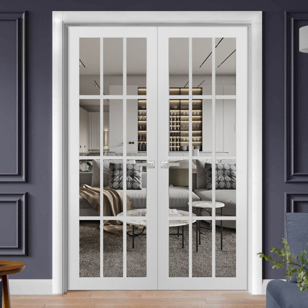 Open White French Doors
